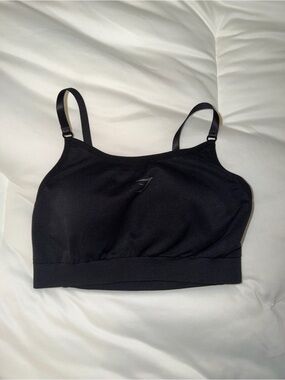 Gymshark Black Adjustable-Strap Seamless Light Support Sports Bra